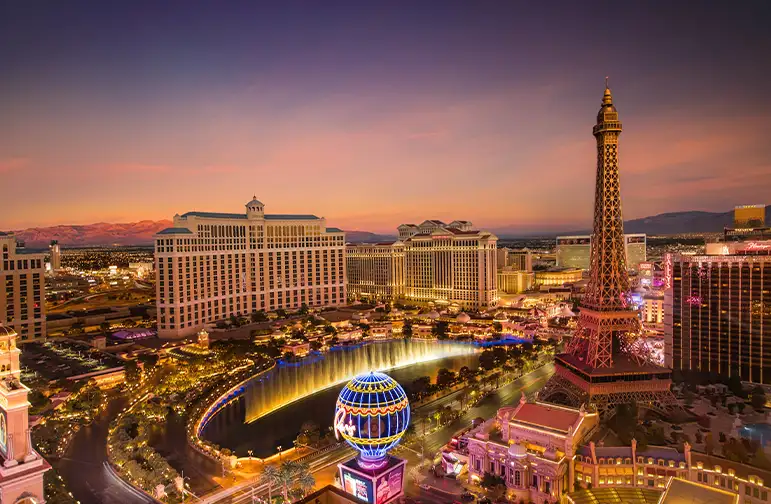 Aerial view of the Las Vegas Strip